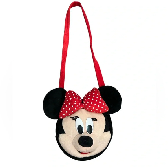 Disney Mickey’s Stuff for Kids - Minnie Mouse Plush Head Zip-Up Purse for Kids - Picture 1 of 9